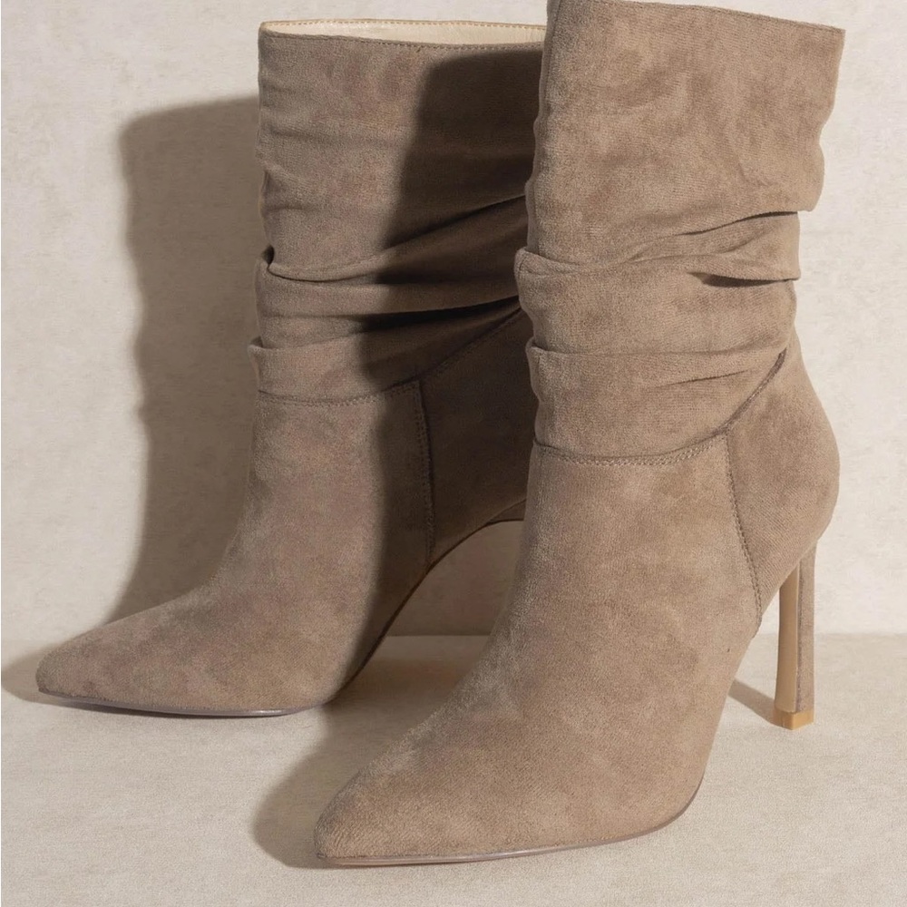 Zara Ruched Leather Boots